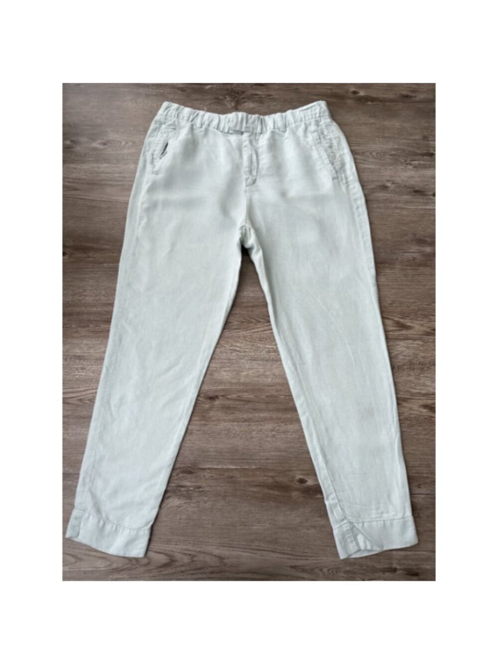 J.Crew Linen Pants Womens 6 Light Green Tapered Ankle